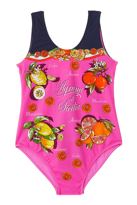 Citrus Print One-Piece Swimsuit